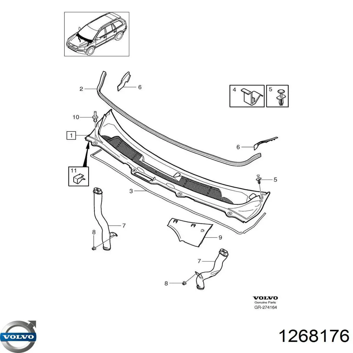 Лобове скло 1268176 Volvo