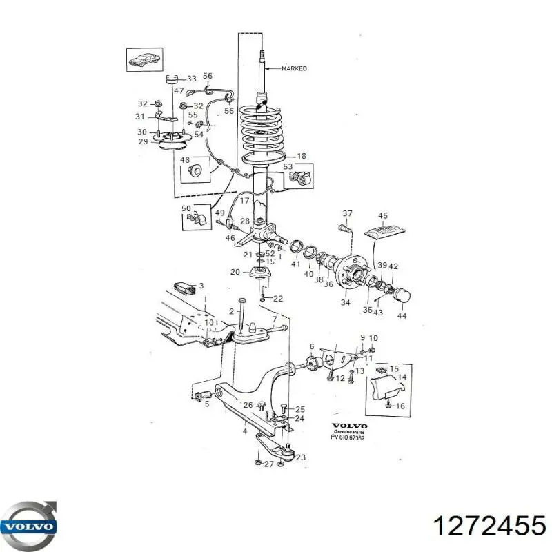 Опора амортизатора переднього 1272455 Volvo