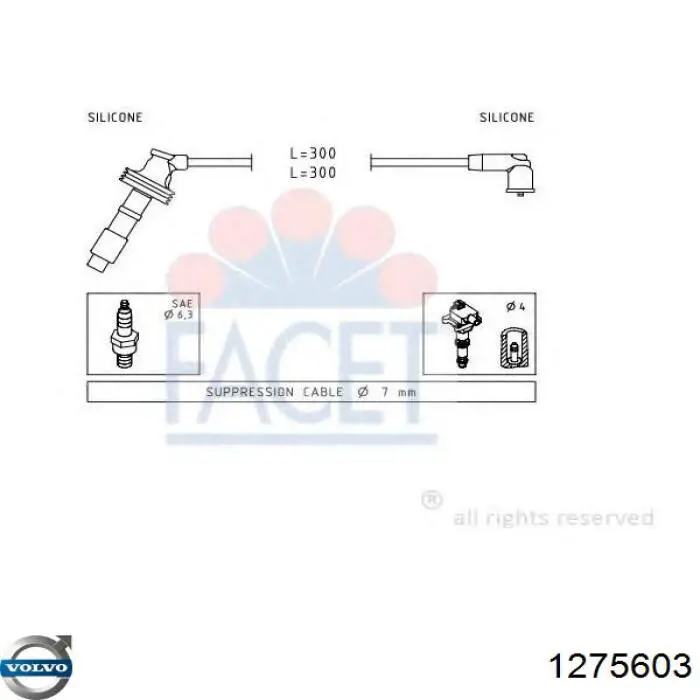 Купити 1275603 Volvo Провід високовольтні, комплект