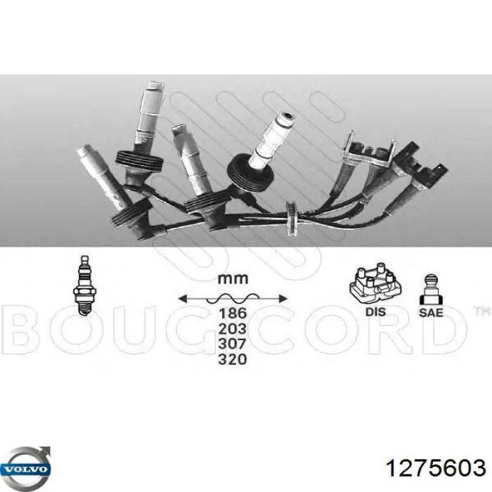 1275603 Volvo дріт високовольтні, комплект