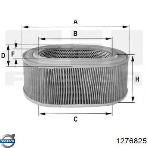 Елемент повітряного фільтра Volvo 1276825 ціна, від 9.73 USD