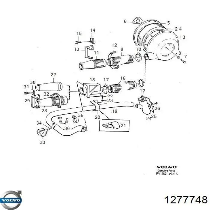 Купити 1277777 Volvo Автомобільний фільтр повітря