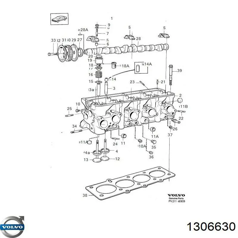 1306630 Volvo сальник клапана (маслознімний, впуск/випуск)