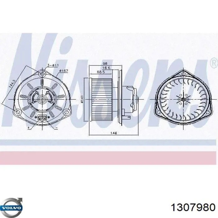 1307980 Volvo двигун вентилятора пічки (обігрівача салону)