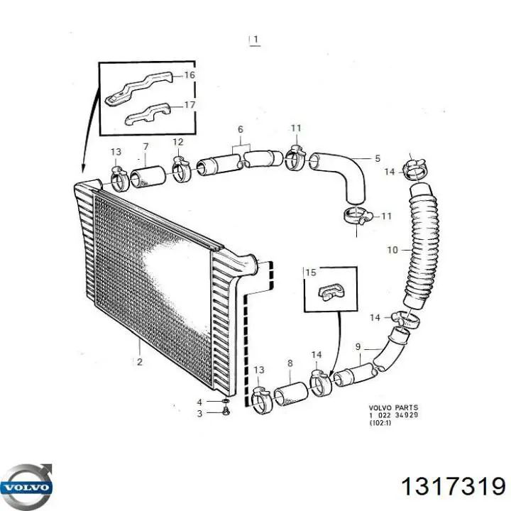 Система охолодження наддувочного повітря Volvo 1317319 ціна, від 300.02 USD