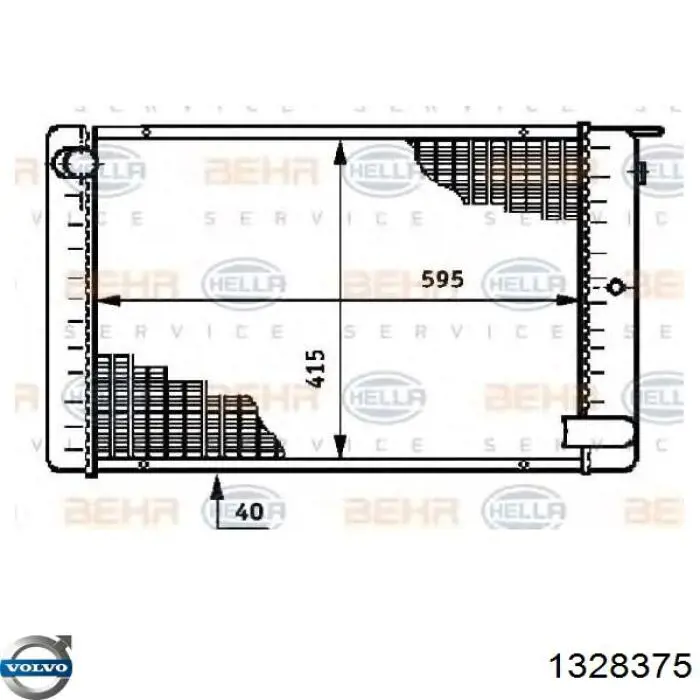 Купити 1328375 Volvo Радіатор двигуна