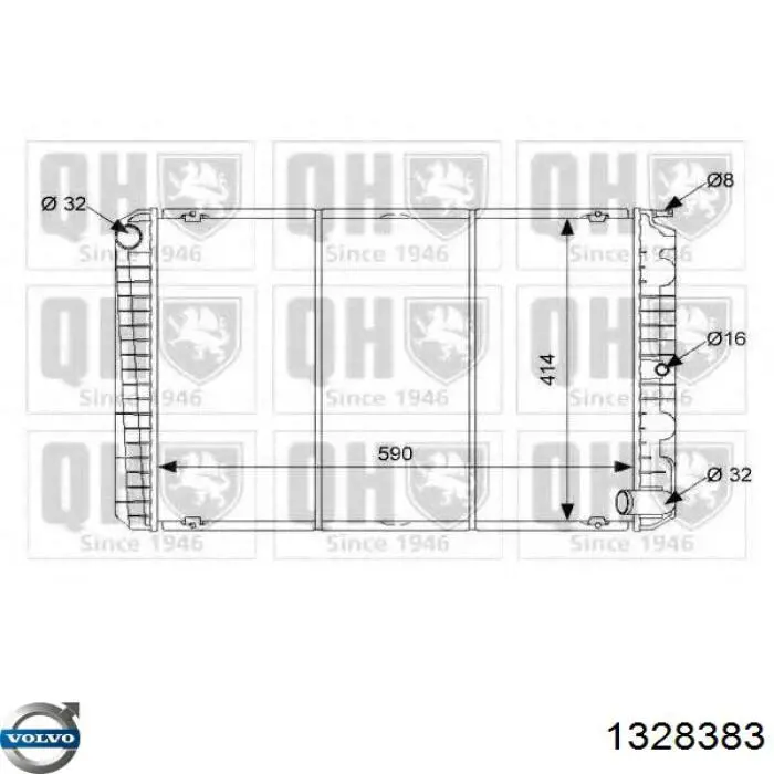 Радіатор 1328383 Volvo