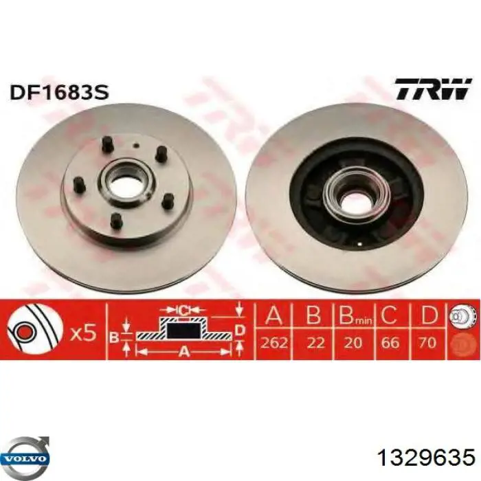 Купити 1329635 Volvo Ротор гальмівний