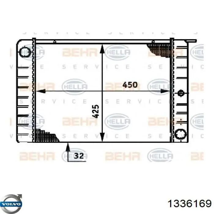 Радіатор охолодження Volvo 8601334