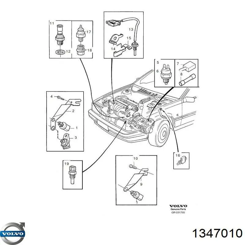 Купити 1347010 Volvo Датчик температури охолоджуючої рідини