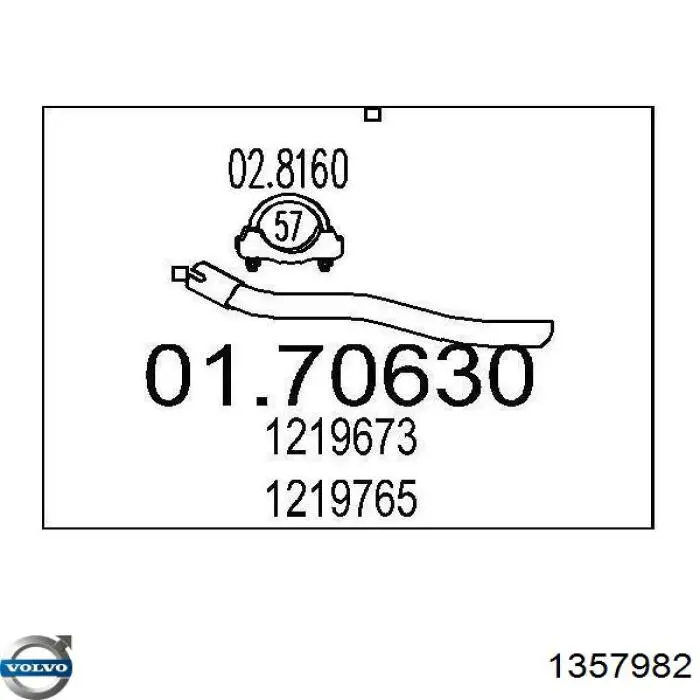 Вихлопна труба Volvo 1357982 ціна, від 35.27 USD