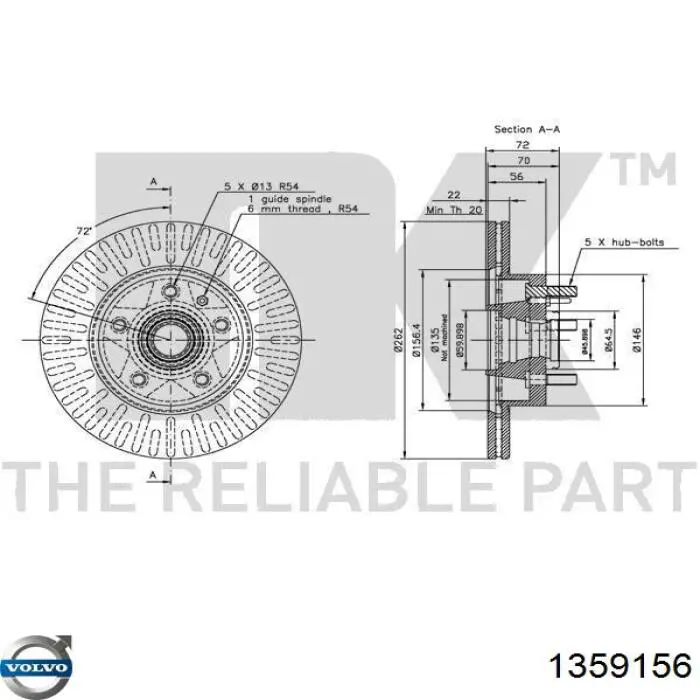 Купити 1359156 Volvo Ротор гальмівний