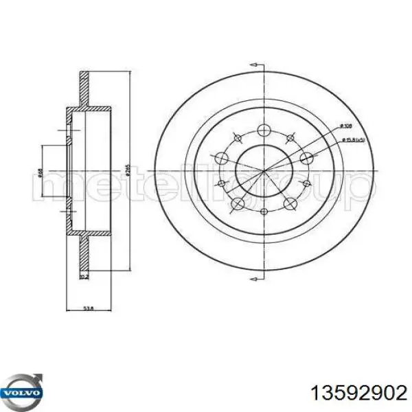 Задні дискові гальма Volvo 13592902 ціна, від 26.82 USD