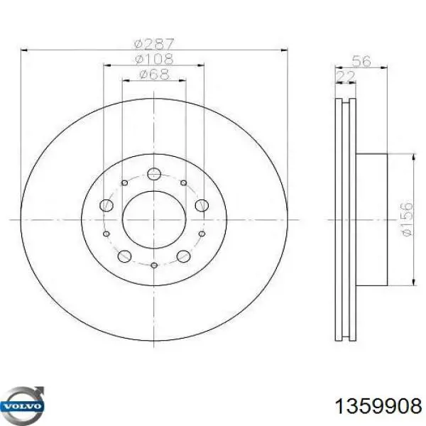 Гальмівні диски передні 1359908 Volvo