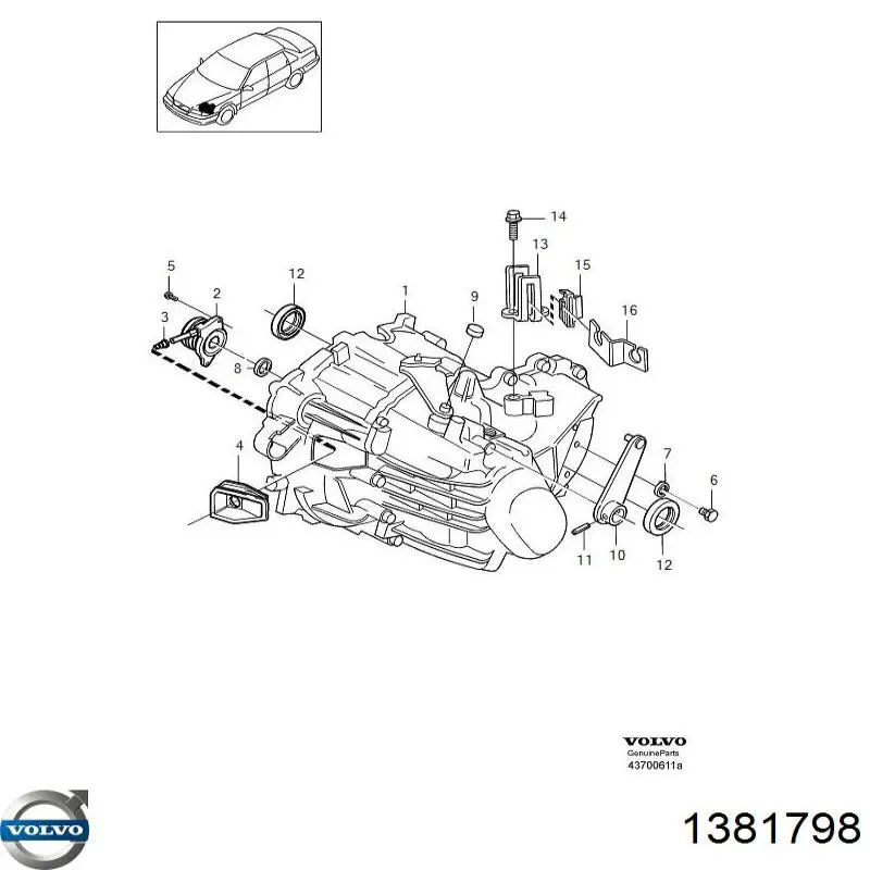 1381798 Volvo сальник акпп/кпп, вхідного/первинного валу