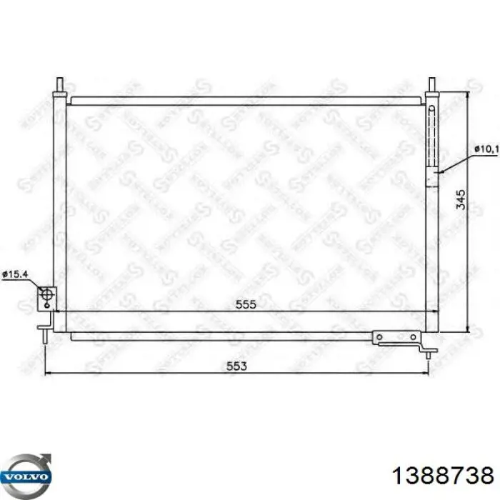 Конденсатор кондиціонера Volvo 1388738 ціна, від 899.89 USD