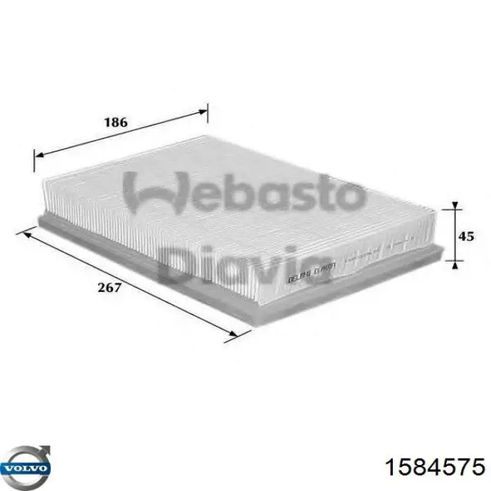 Фільтр повітряний обігрівача Volvo 1584575 ціна, від 3.10 USD