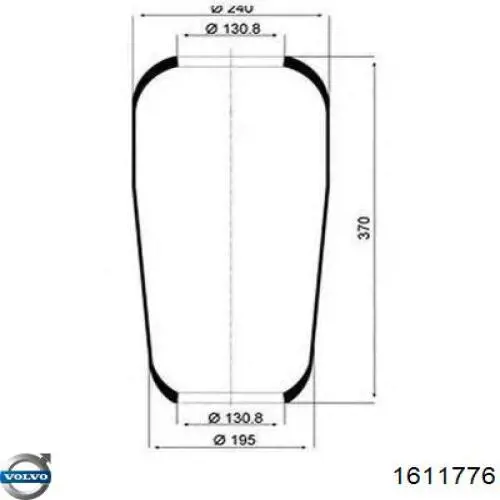 Пневмоподушка/Пневморессора моста Volvo 1611776 ціна, від 14.45 USD