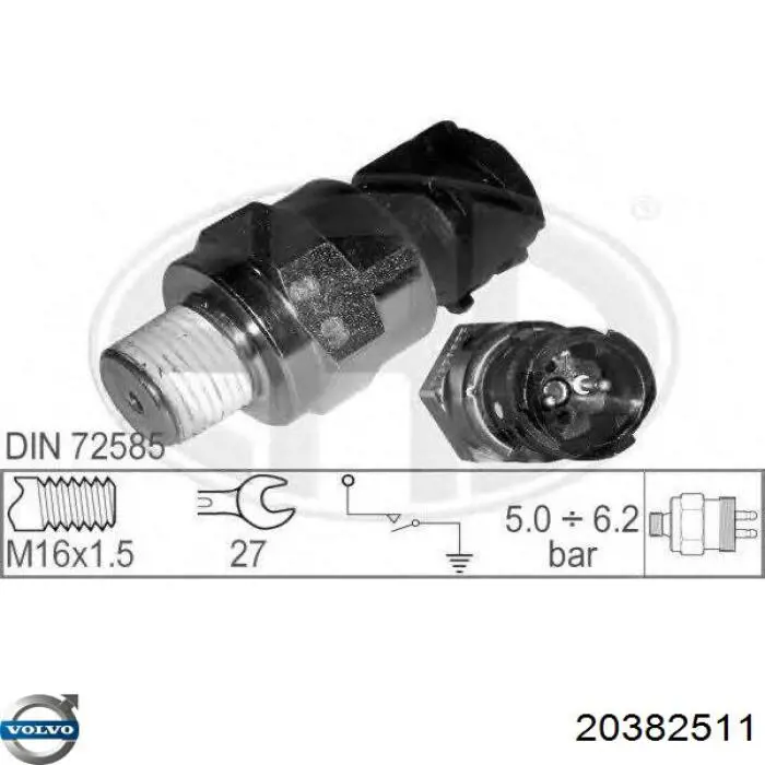 20382511 Volvo Датчик показника тиску масла