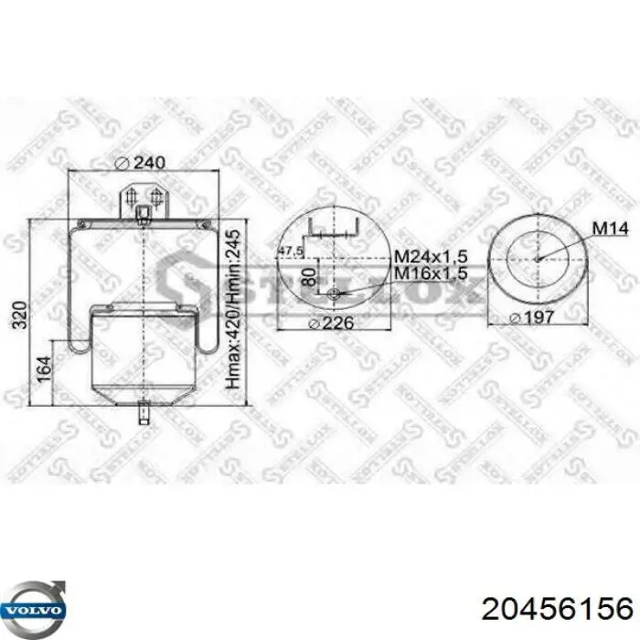 20456156 Volvo Ресора пневматичної підвіски