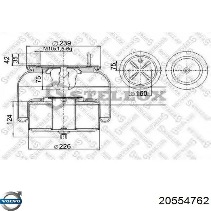 20554762 Volvo Пневмоподушка/Пневморессора моста переднього