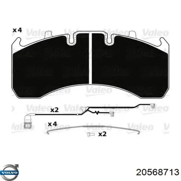 20568713 Volvo Колодки гальмівні задні, дискові