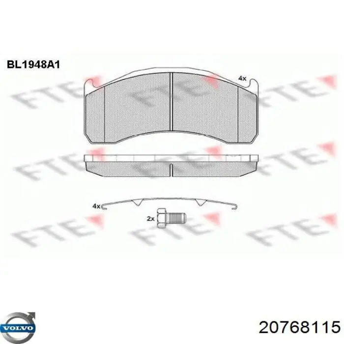Купити 20768115 Volvo Колодки гальмівні передні, дискові