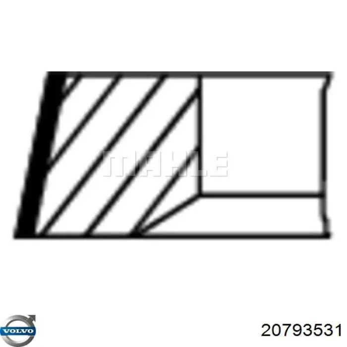 Кільця поршневі на 1 циліндр, STD. 20793531 Volvo