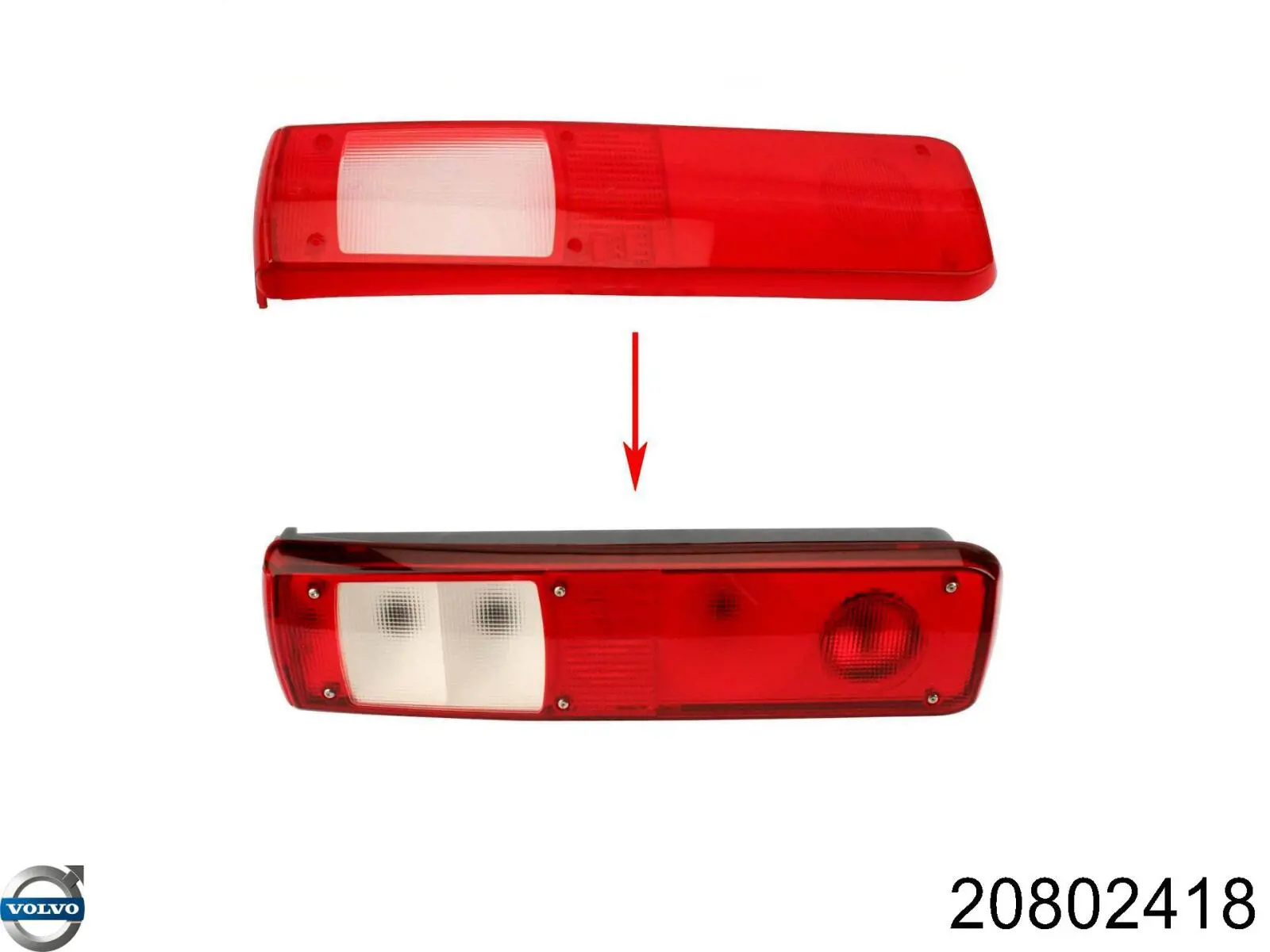 Скло ліхтаря заднього Renault (RVI) 7420802418 ціна, від 16.27 USD