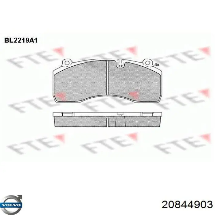 Купити 20844903 Volvo Колодки гальмівні передні, дискові