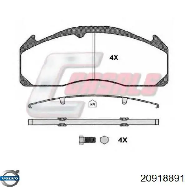20918891 Volvo Передні гальмівні колодки