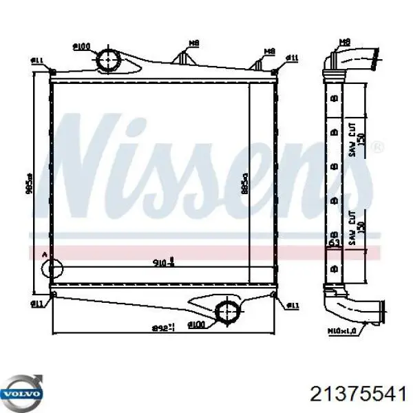 21375541 Volvo Охолоджувач наддувочного повітря
