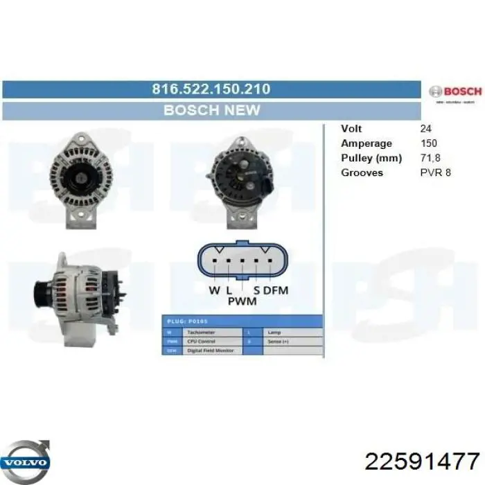 22591477 Volvo Авто генератор