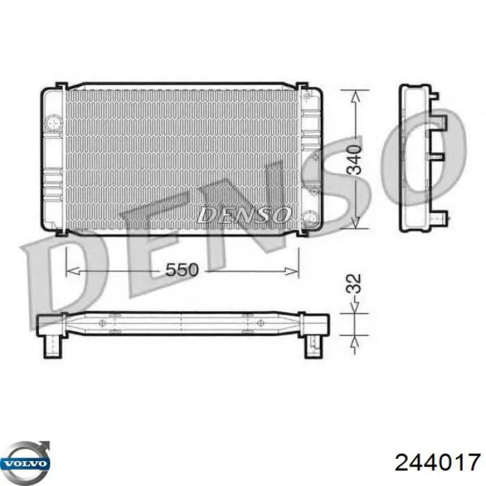 244017 Volvo Радіатор охолодження двигуна