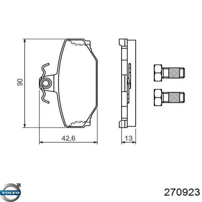 Колодки гальмові задні, дискові 270923 Volvo