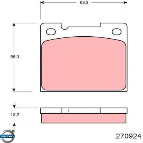 Колодки гальмові задні, дискові 270924 Volvo