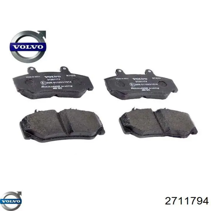 Купити 2711794 Volvo Колодки гальмівні передні, дискові