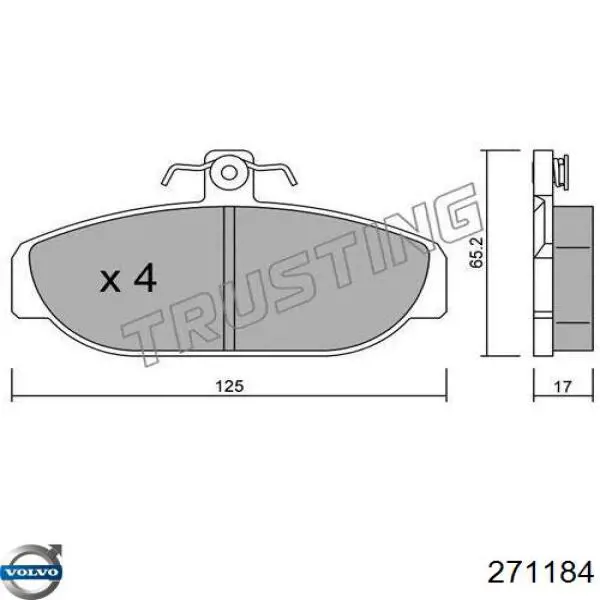 Купити 271184 Volvo Колодки гальмівні передні, дискові