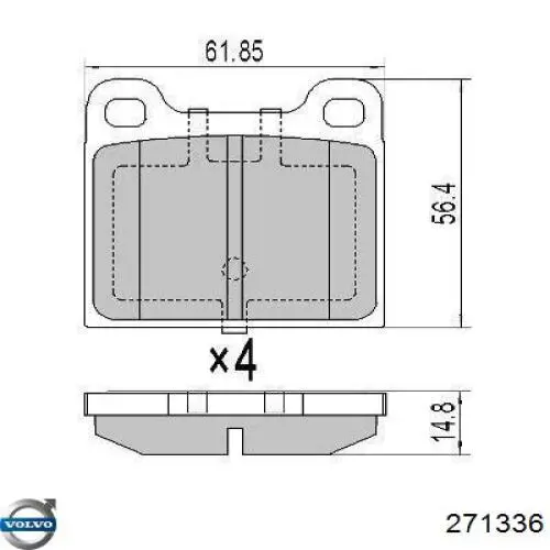 Задні гальмівні колодки 271336 Volvo