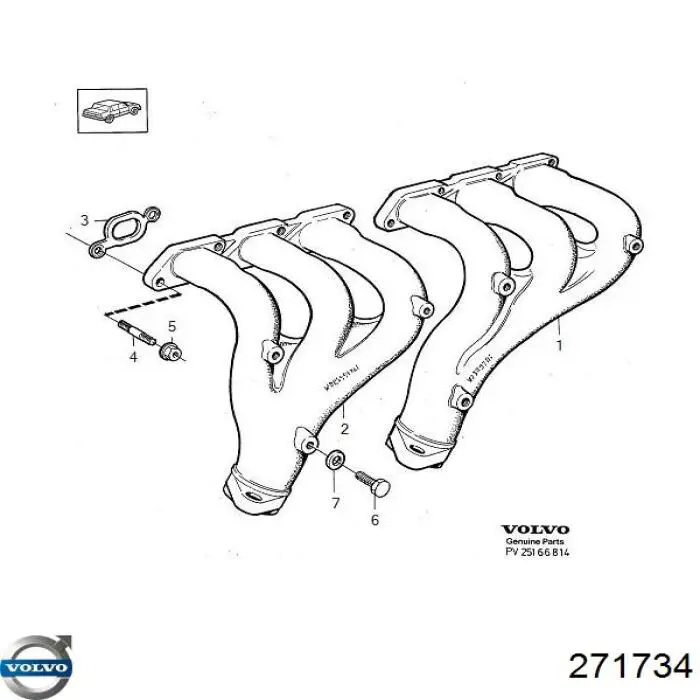 Прокладка випускного колектора Volvo 271734 ціна, від 25.66 USD