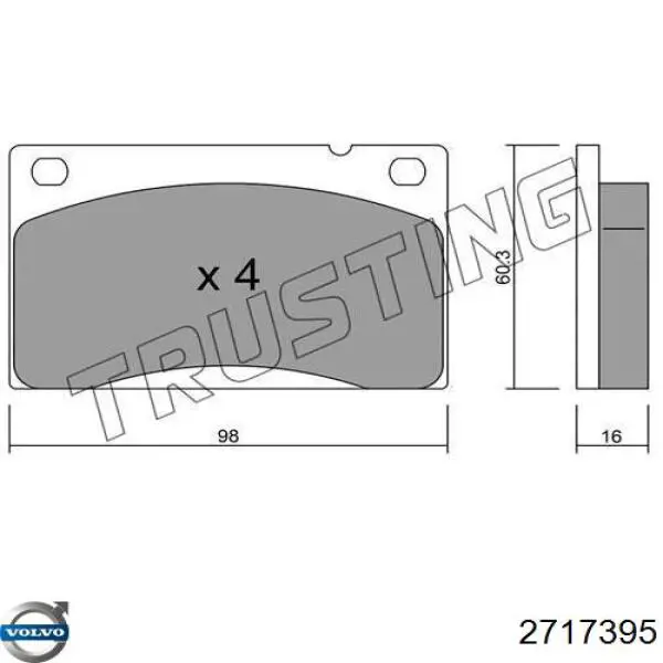 Колодки гальмівні передні, дискові 2717395 Volvo