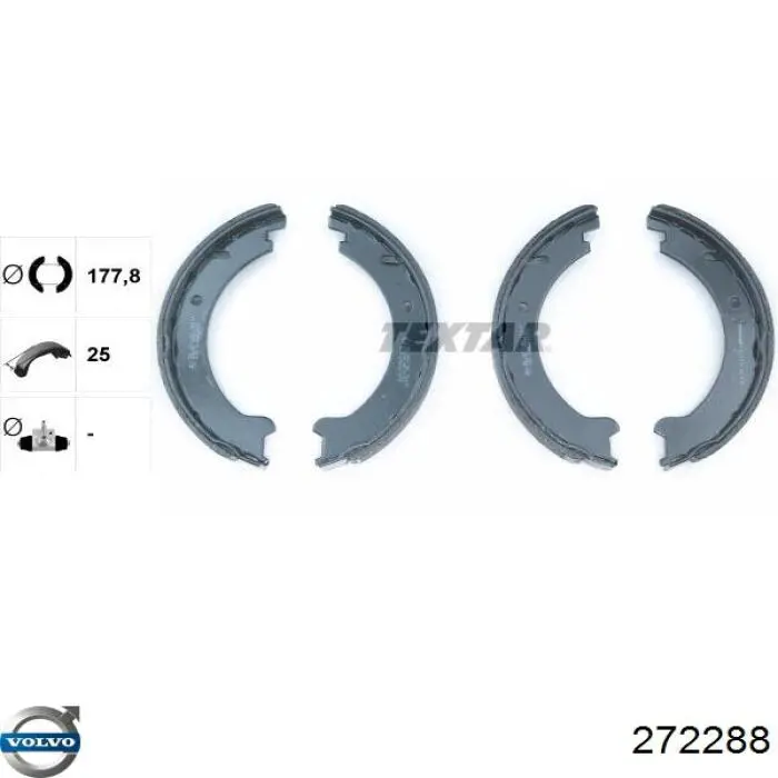Колодки ручника / стоянкового гальма Volvo 272288 ціна, від 19.63 USD