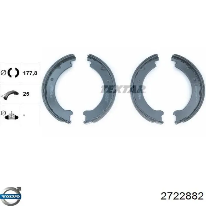 Колодки ручника/стоянкового гальма 2722882 Volvo