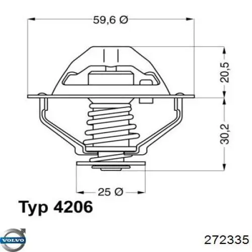Купити 272335 Volvo Термостат в корпусі
