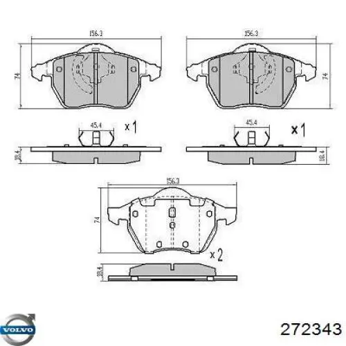 272343 Volvo Передні гальмівні колодки