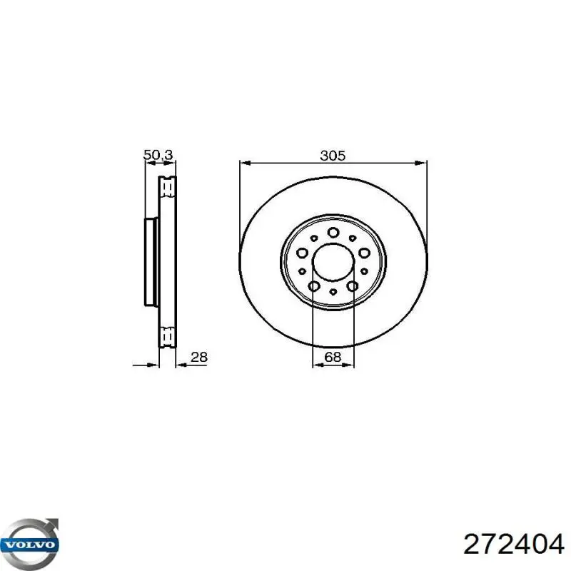 Диск гальмівний передній Volvo 272404