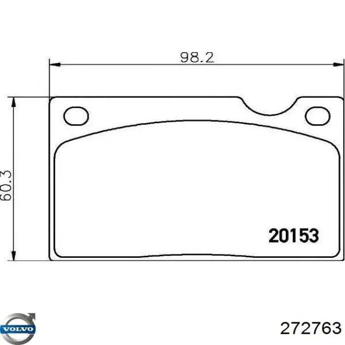 Колодки гальмівні передні, дискові 272763 Volvo