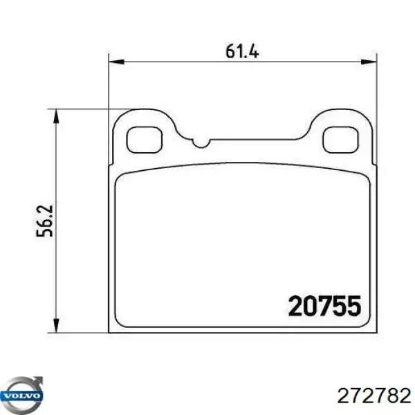 Купити 272782 Volvo Задні колодки