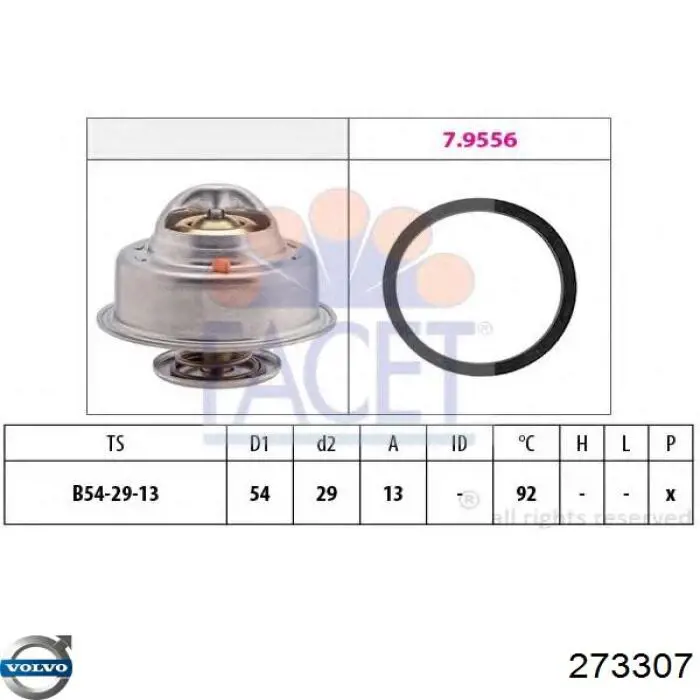 Купити 273307 Volvo Термостат в корпусі