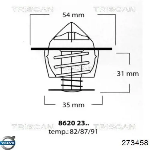 273458 Volvo Авто термостат